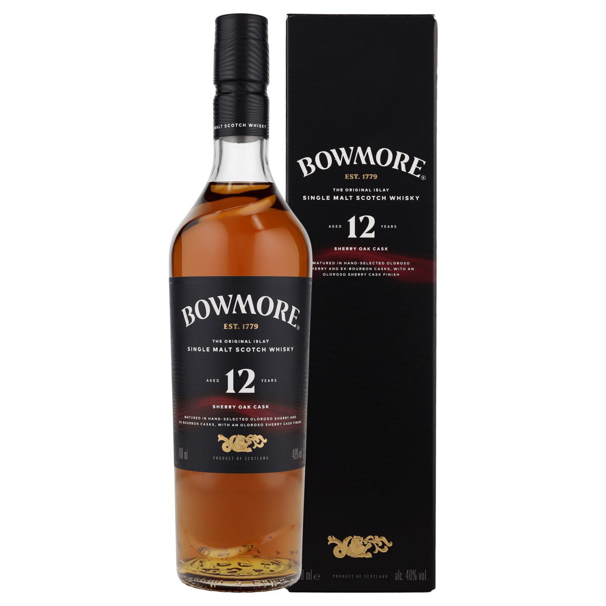Produktbild Bowmore 12 Jahre Sherry Oak Cask Single Malt Scotch Whisky 40% Vol. 700ml