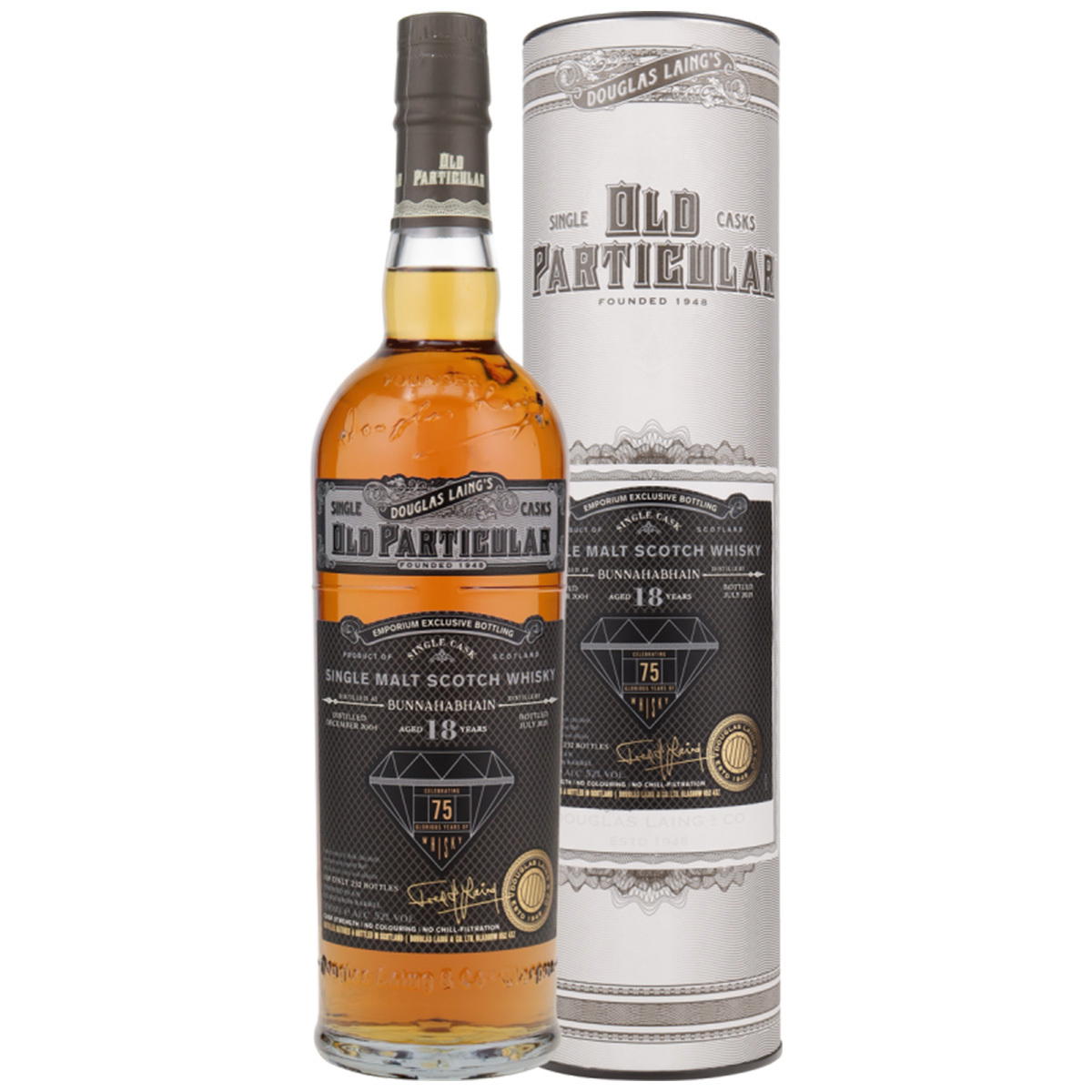 Produktbild Bunnahabhain 18 Years Old Particular 75 Glorious Years Islay Single Malt Scotch Whisky 52% Vol. 700ml