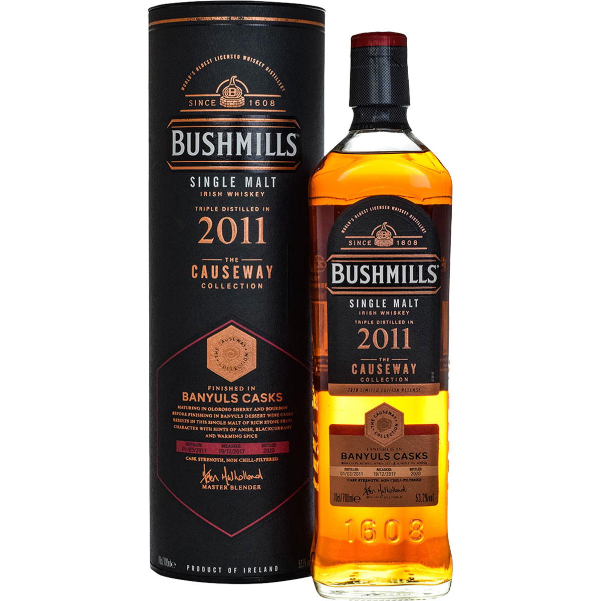 Produktbild Bushmills 11 Jahre Banyuls Casks – The Causeway Collection Single Malt Irish Whiskey 53,2% Vol. 700ml