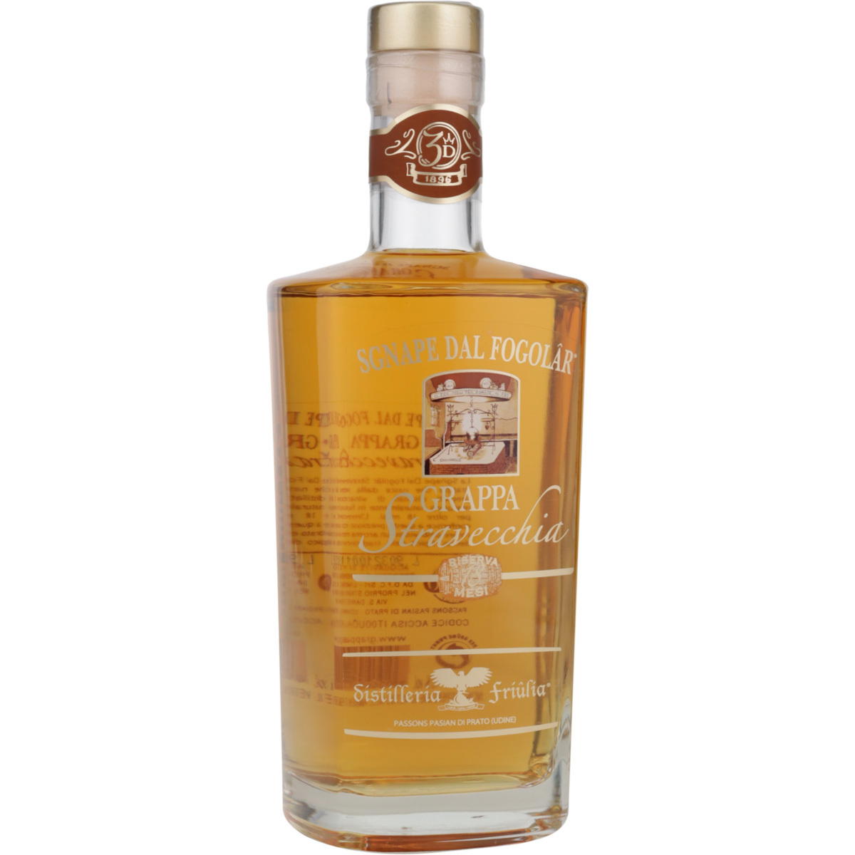 Produktbild Caffo Sgnape dal Fogolâr Grappa Stravecchia 45% Vol. 700ml
