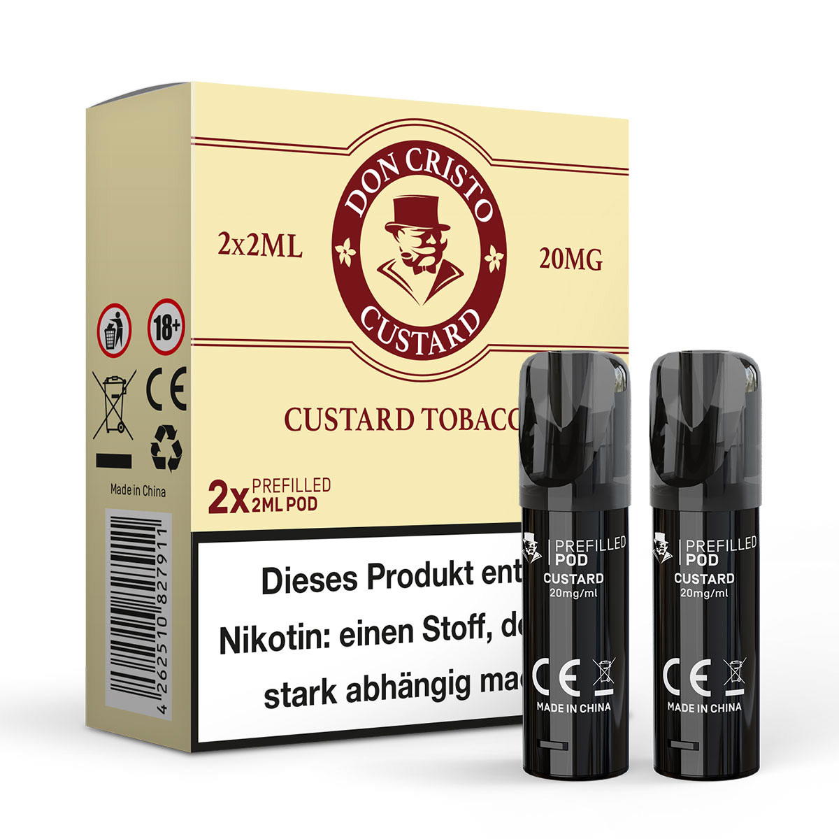 Produktbild Don Cristo – Custard Tobacco – Prefilled Pod 2er Pack