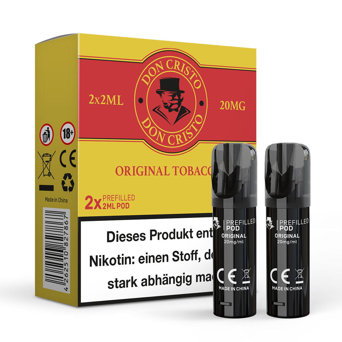 Produktbild Don Cristo – Original Tobacco – Prefilled Pod 2er Pack