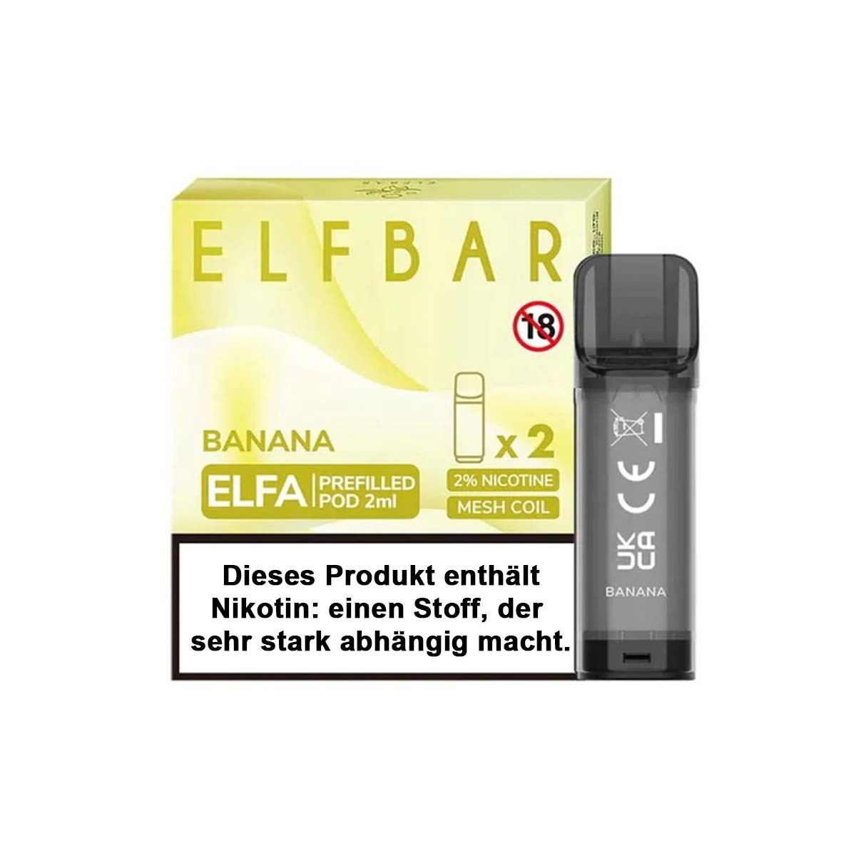 Elf Bar ELFA Banana Prefilled Pods 2er Pack 2ml 20mg NicSalt