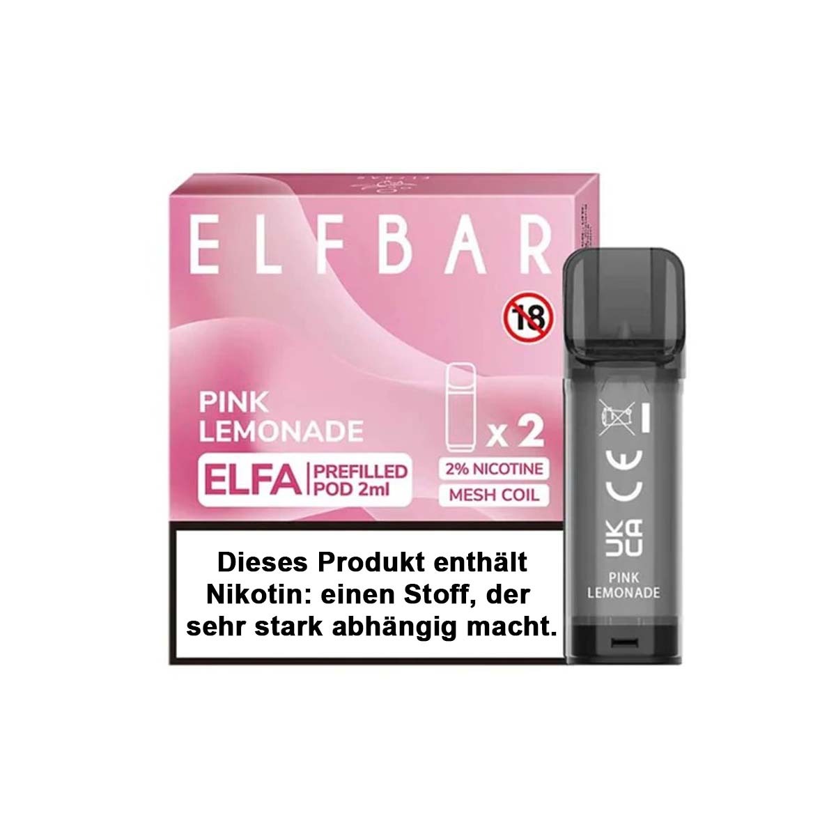 Produktbild ElfBar ELFA - Pink Lemonade -  Prefilled Pods 2er Pack - 2ml 20mg NicSalt