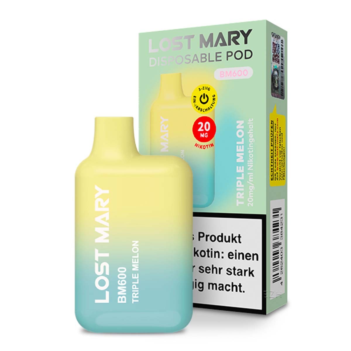 Produktbild Lost Mary E-Zigarette 20mg 600 Züge 360mAh NicSalt Triple Melon