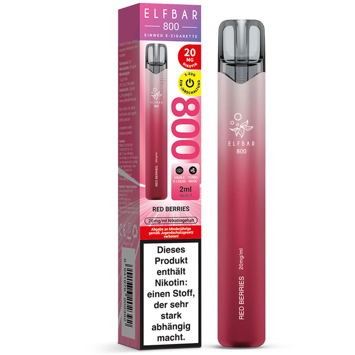Produktbild Elfbar 800 Einweg E-Zigarette – Red Berries