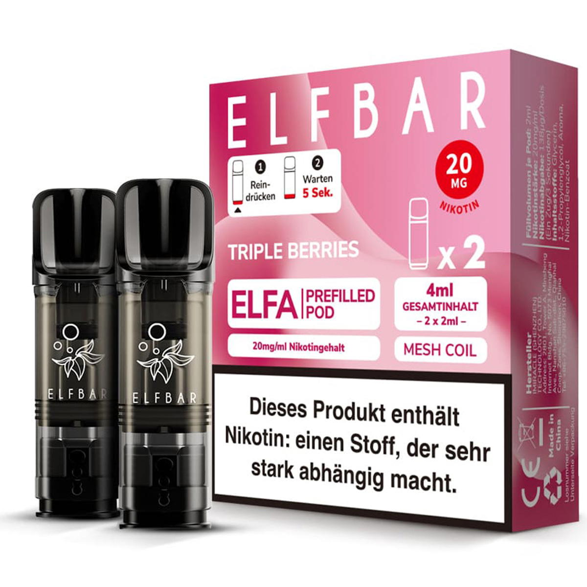 Produktbild Elfbar ELFA – Triple Berries – Prefilled Pod 2er Pack Produktbild Elfbar ELFA – Triple Berries – Prefilled Pod 2er Pack