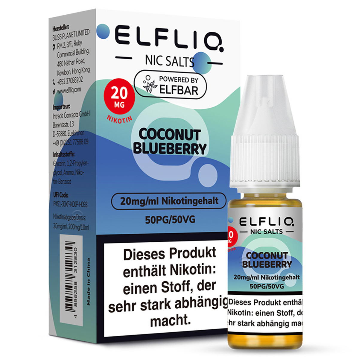 Produktbild Elfbar ELFLIQ Coconut Blueberry NicSalt Liquid