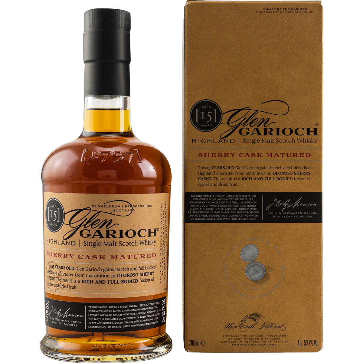 Produktbild Glen Garioch 15 Jahre Sherry Cask Matured Single Malt Scotch Whisky 53,7% Vol. 700ml