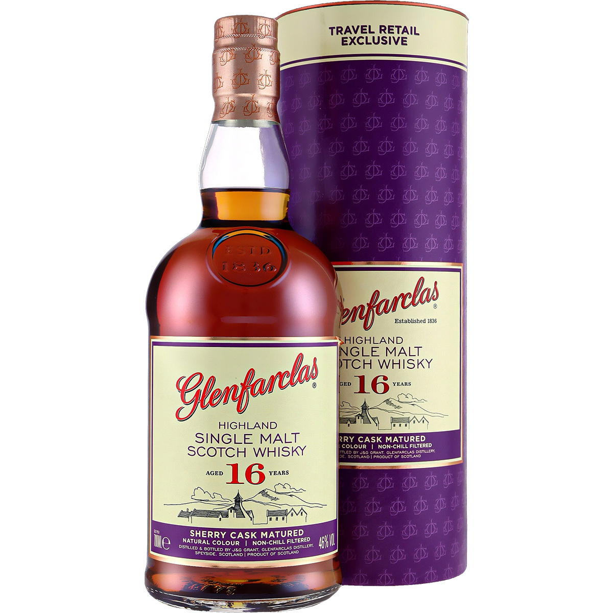 Produktbild Glenfarclas 16 Jahre Travel Retail Exclusive Single Malt Scotch Whisky 46% Vol. 700ml