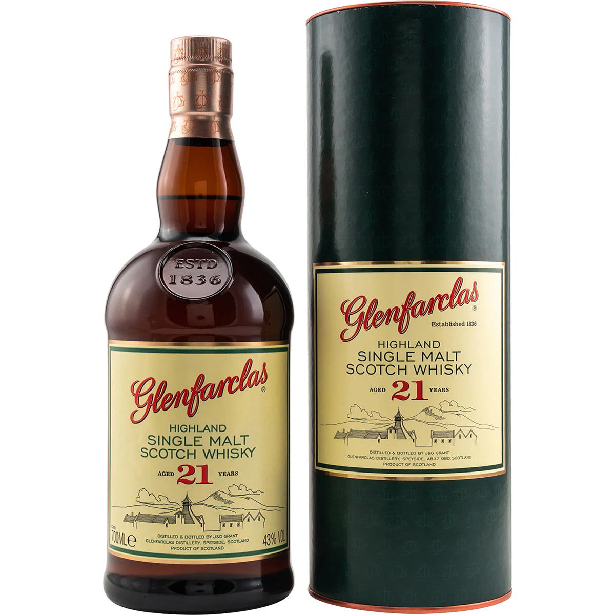 Produktbild Glenfarclas 21 Jahre Single Malt Scotch Whisky 43% Vol. 700ml