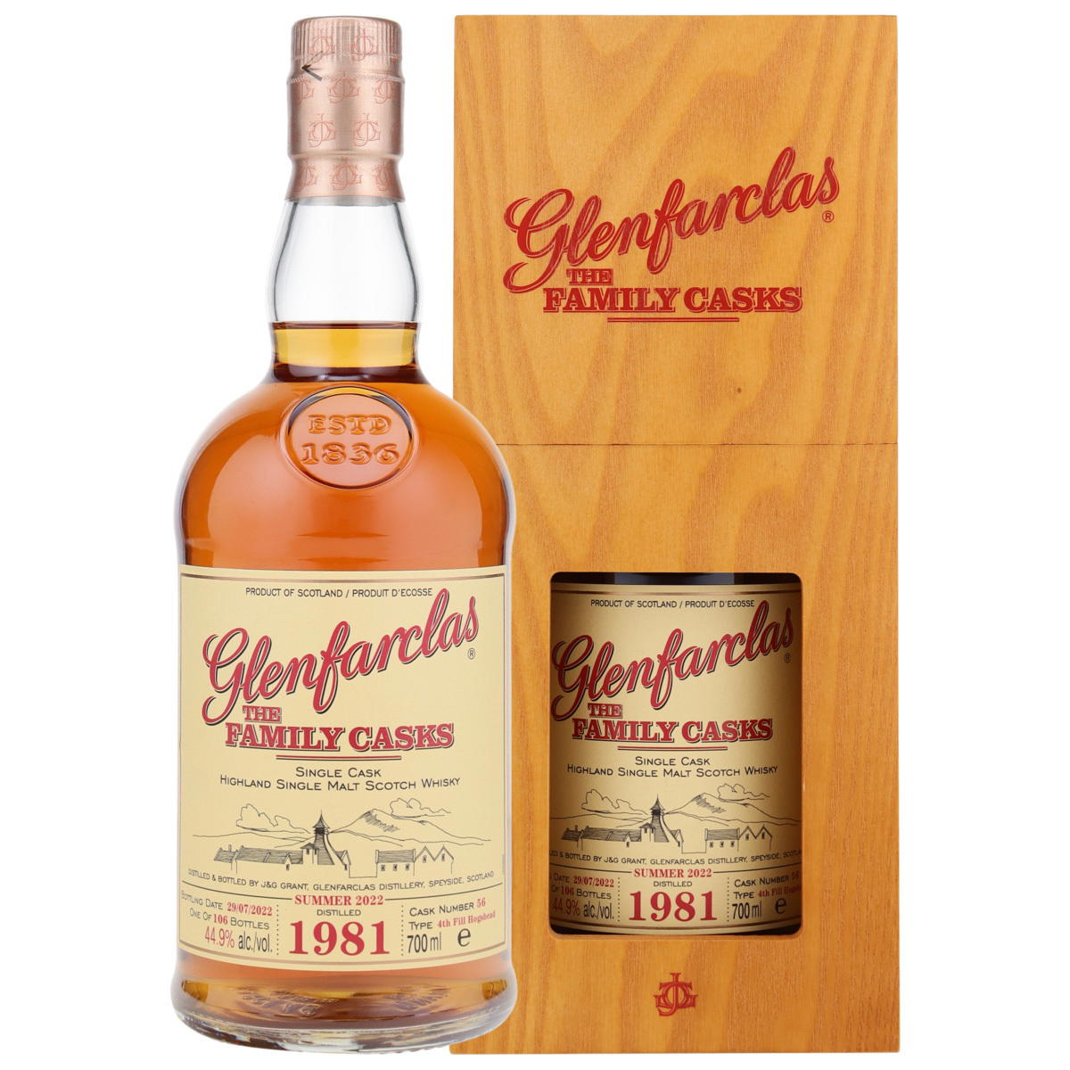 Produktbild Glenfarclas The Family Casks Vintage 1981 Single Malt Scotch Whisky 44,9% Vol. 700ml