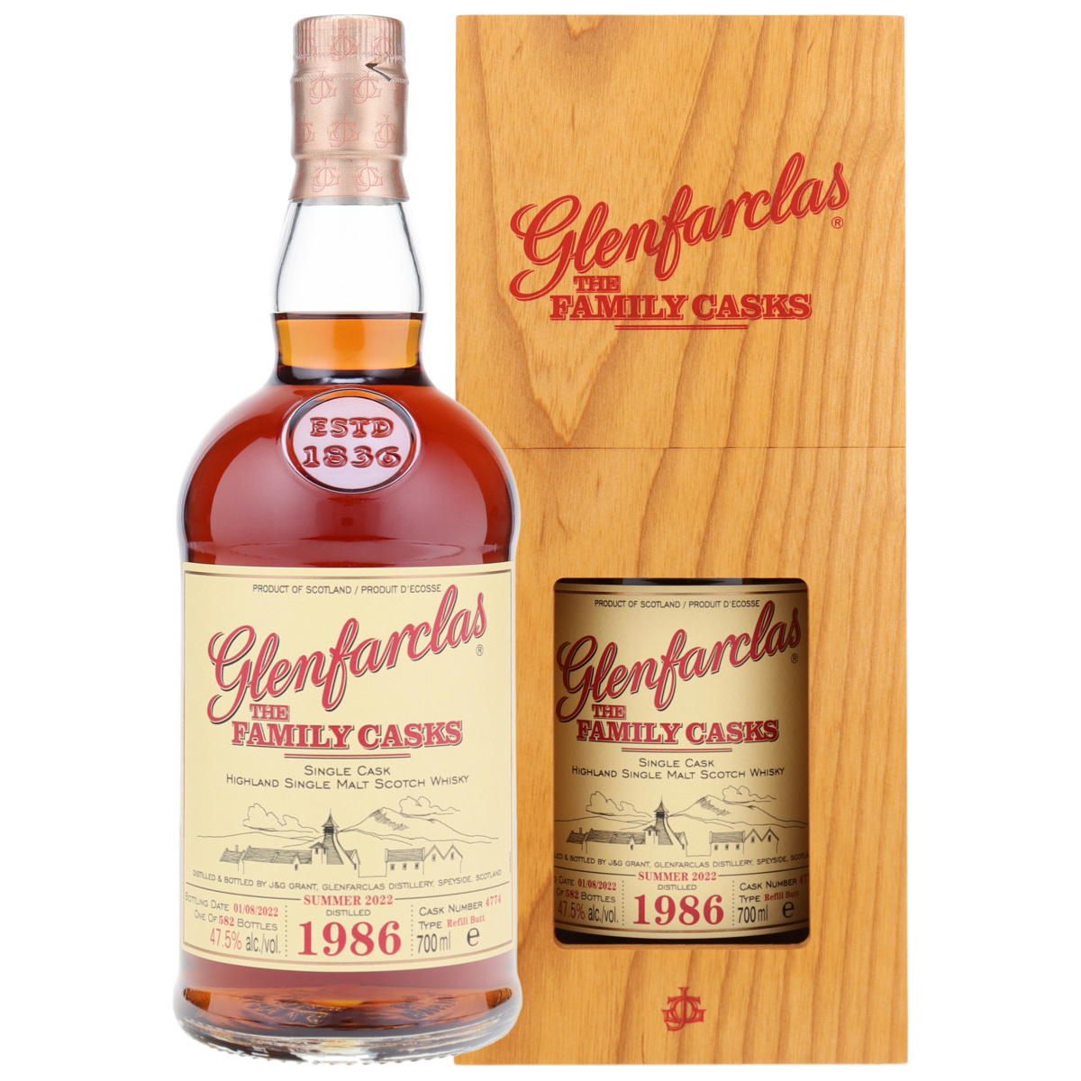 Produktbild Glenfarclas The Family Casks Vintage 1986 Single Malt Scotch Whisky 47,5% Vol. 700ml