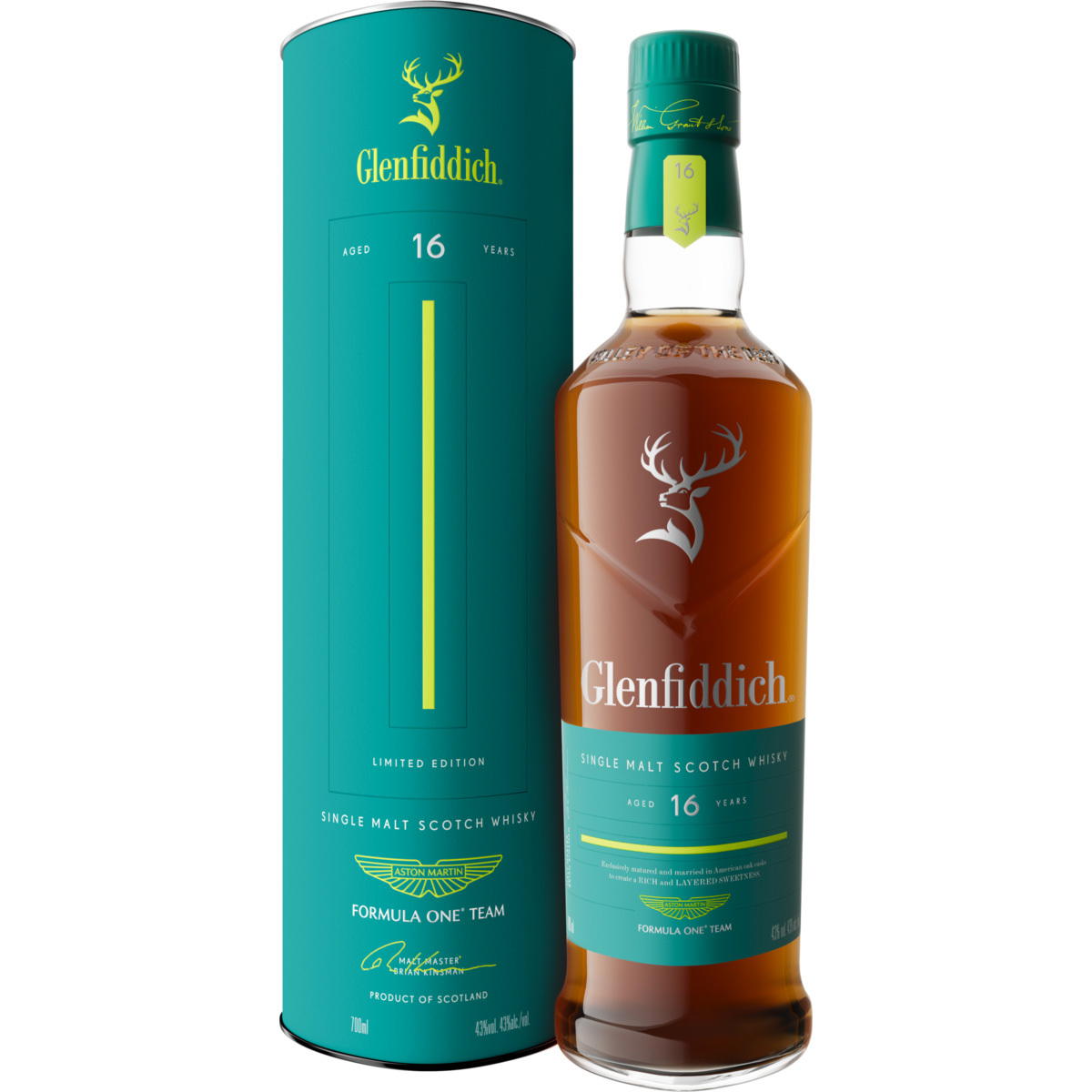 Produktbild Glenfiddich 16 Years Old Aston Martin F1 Edition Single Malt Scotch Whisky 43% Vol. 700ml