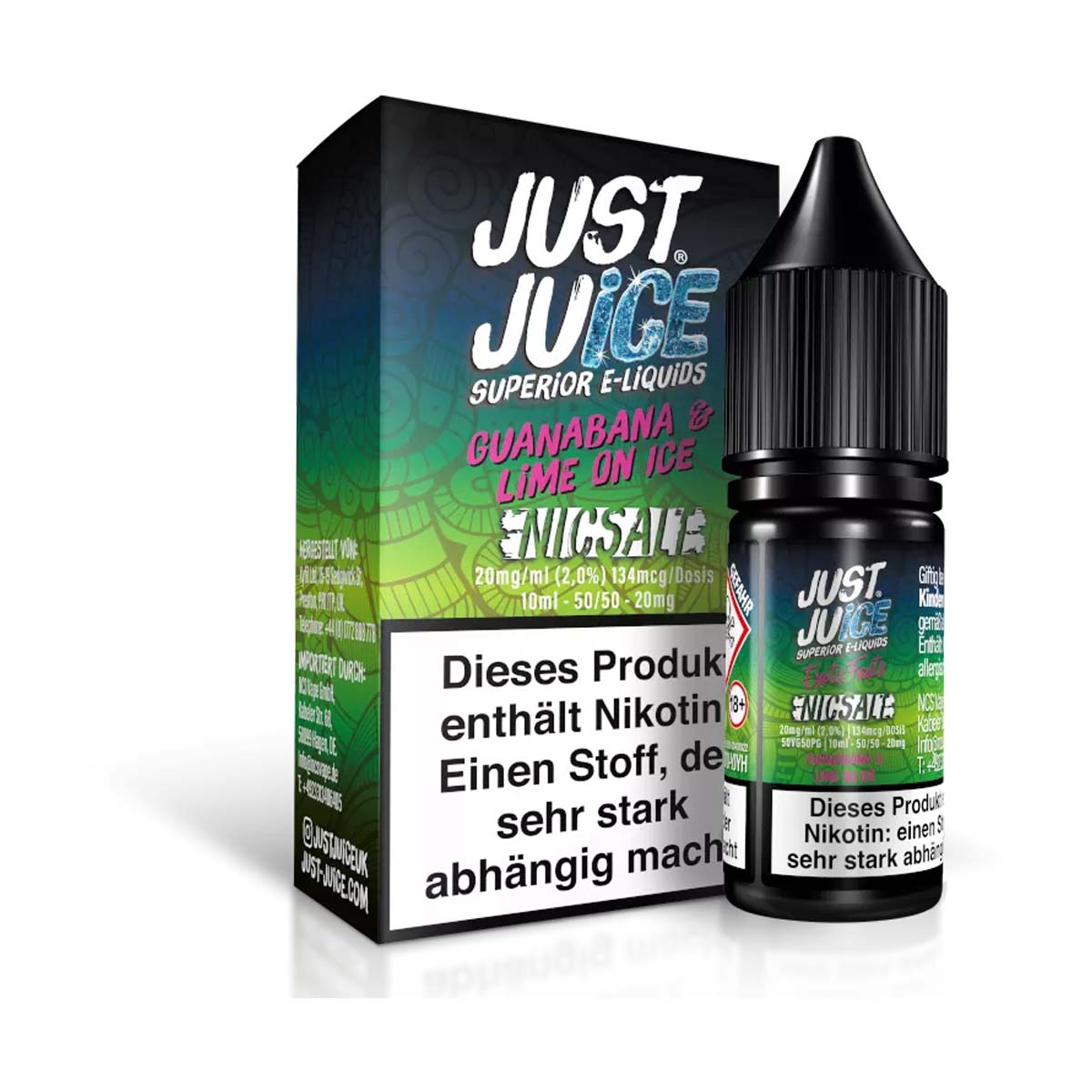 Produktbild Guanabana & Lime on Ice 10ml 20mg NicSalt Liquid by Just Juice