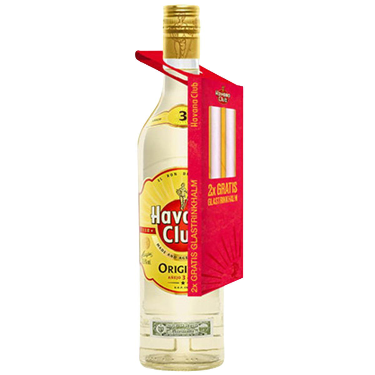 Produktbild Havana Club Anejo 3 Años inkl. Glastrinkhalme 37,5% Vol. 700ml