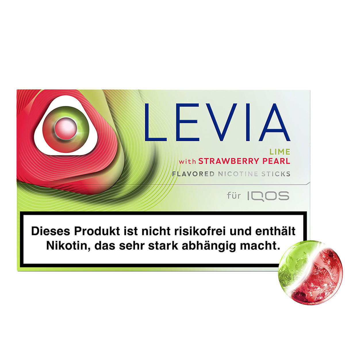 Produktbild IQOS LEVIA Lime Strawberry Pearl 20er Pack Nikotinsticks