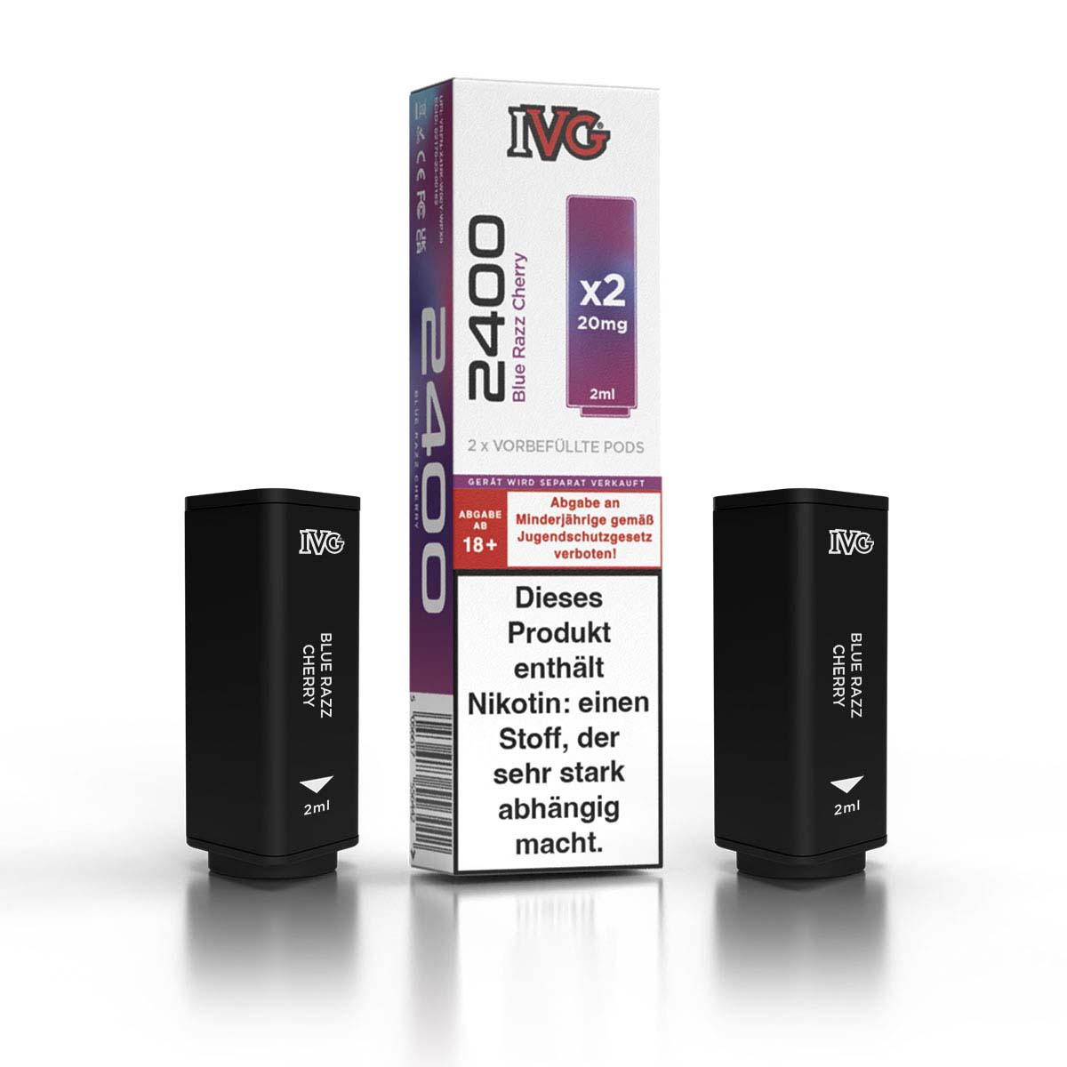 Produktbild IVG 2400 4-Pod - Blue Razz Cherry - Liquid Prefilled Pod - 2er Pack (4 ml)