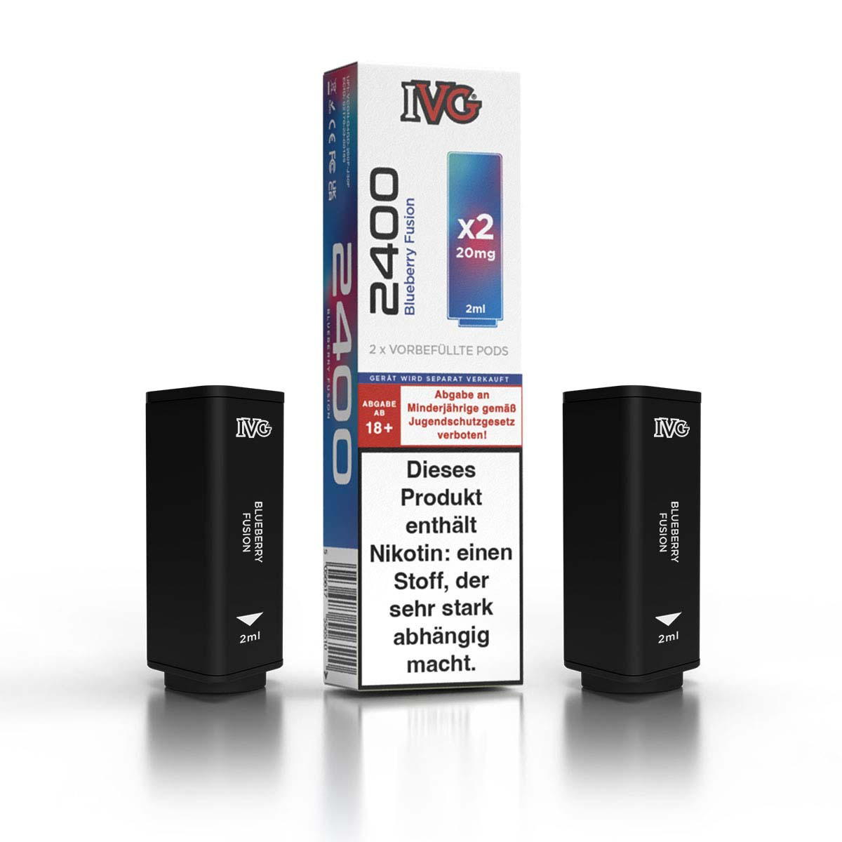 Produktbild IVG 2400 4-Pod - Blueberry Fusion - Liquid Prefilled Pod - 2er Pack (4 ml)