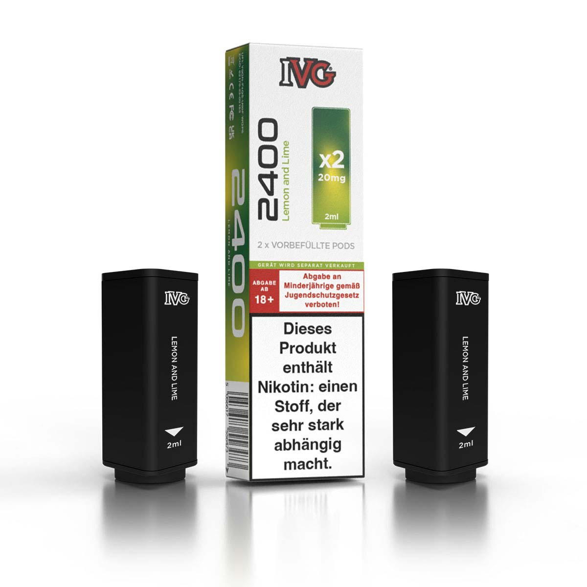 Produktbild IVG 2400 4-Pod - Lemon and Lime - Liquid Prefilled Pod - 2er Pack (4 ml)