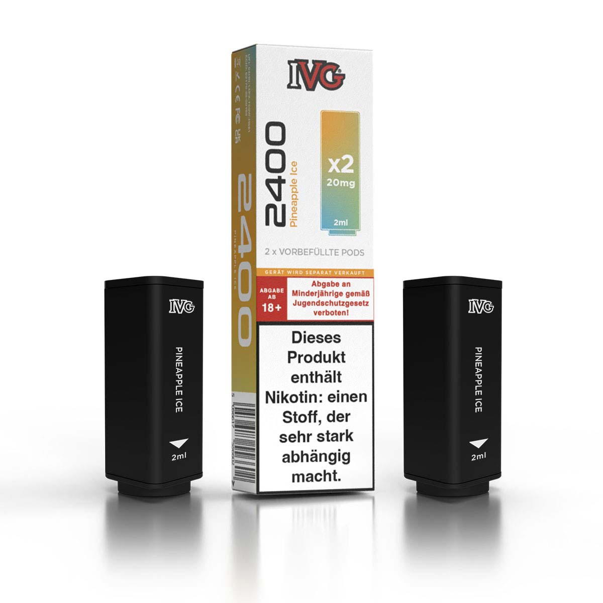 Produktbild IVG 2400 4-Pod - Pineapple Ice - Liquid Prefilled Pod - 2er Pack (4 ml)