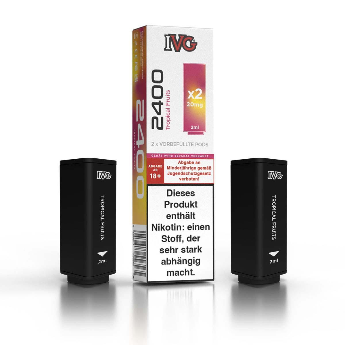 Produktbild IVG 2400 4-Pod - Tropical Fruits - Liquid Prefilled Pod - 2er Pack (4 ml)