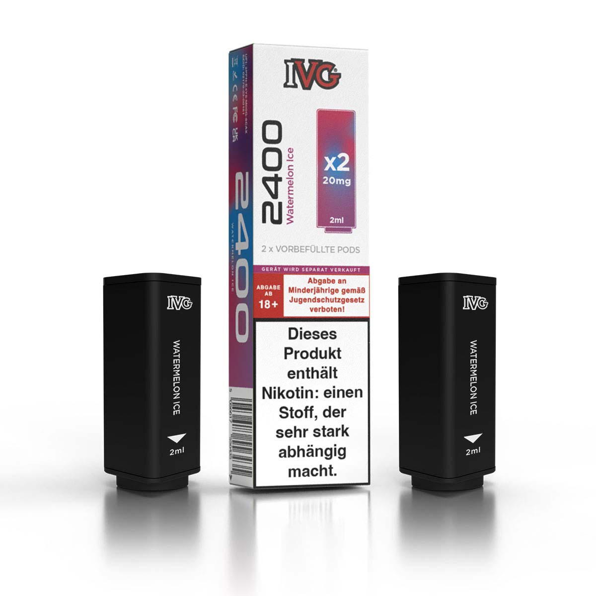 Produktbild IVG 2400 4-Pod - Watermelon Ice - Liquid Prefilled Pod - 2er Pack (4 ml)