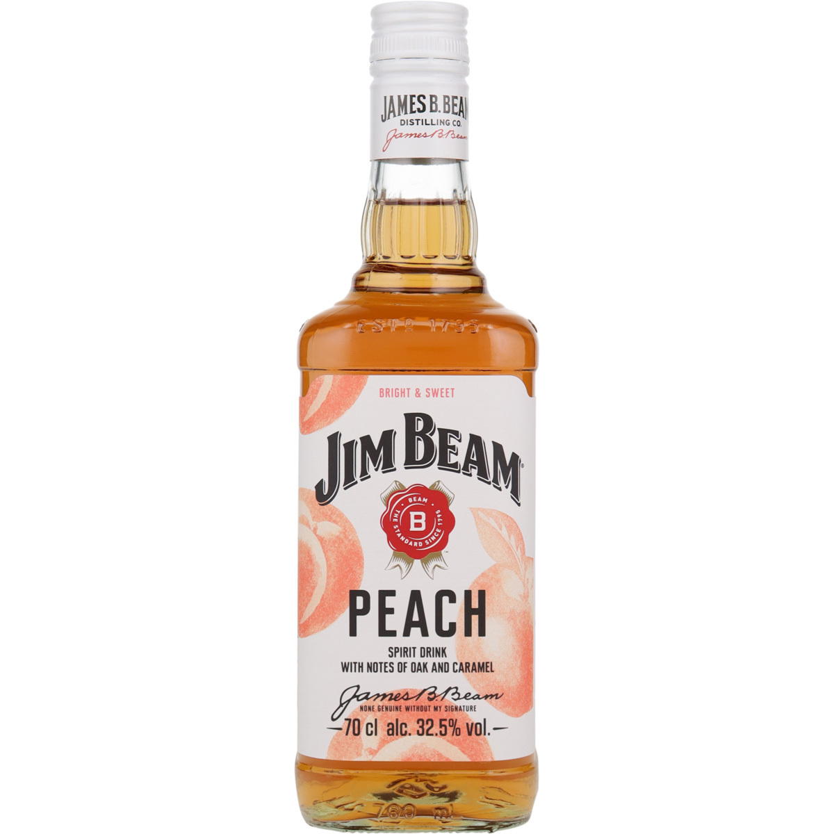 Produktbild Jim Beam Peach - Bourbon Whiskey mit Pfirsich-Likör 32,5% Vol. 700ml