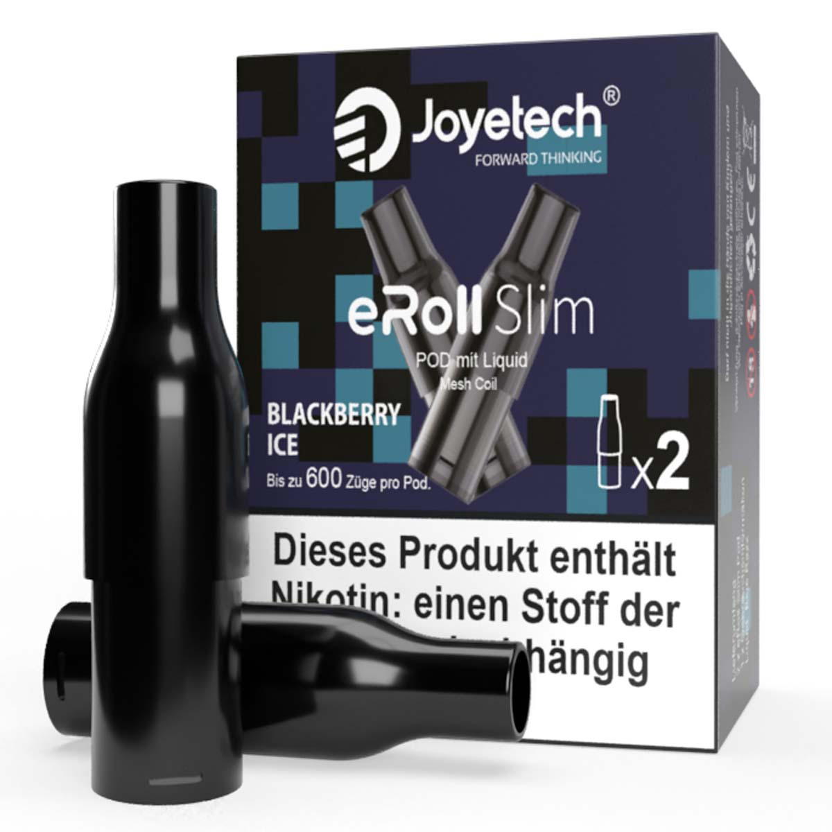 Produktbild Joyetech eRoll Slim - Blackberry Ice - Prefilled Pods 2er Pack - 2ml 20mg NicSalt