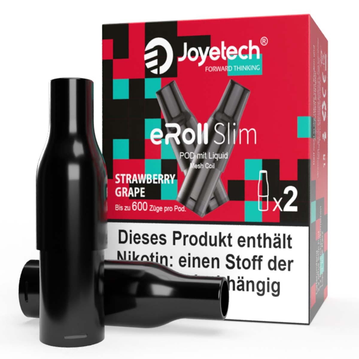 Produktbild Joyetech eRoll Slim - Strawberry Grape - Prefilled Pods 2er Pack - 2ml 20mg NicSalt