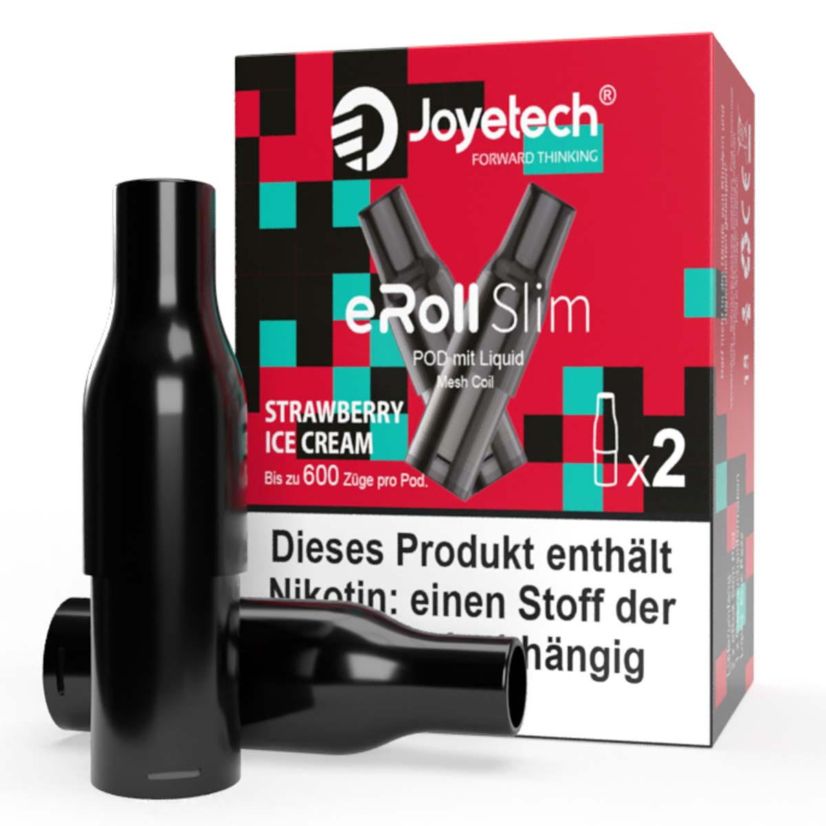 Produktbild Joyetech eRoll Slim - Strawberry Ice Cream - Prefilled Pods 2er Pack - 2ml 20mg NicSalt