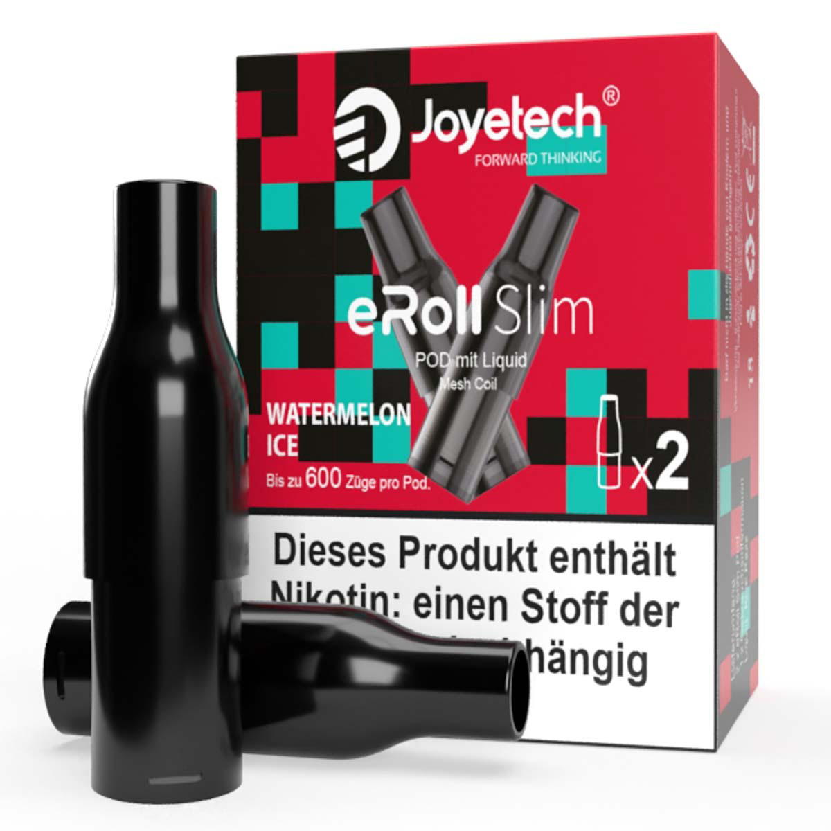 Produktbild Joyetech eRoll Slim - Watermelon Ice - Prefilled Pods 2er Pack - 2ml 20mg NicSalt