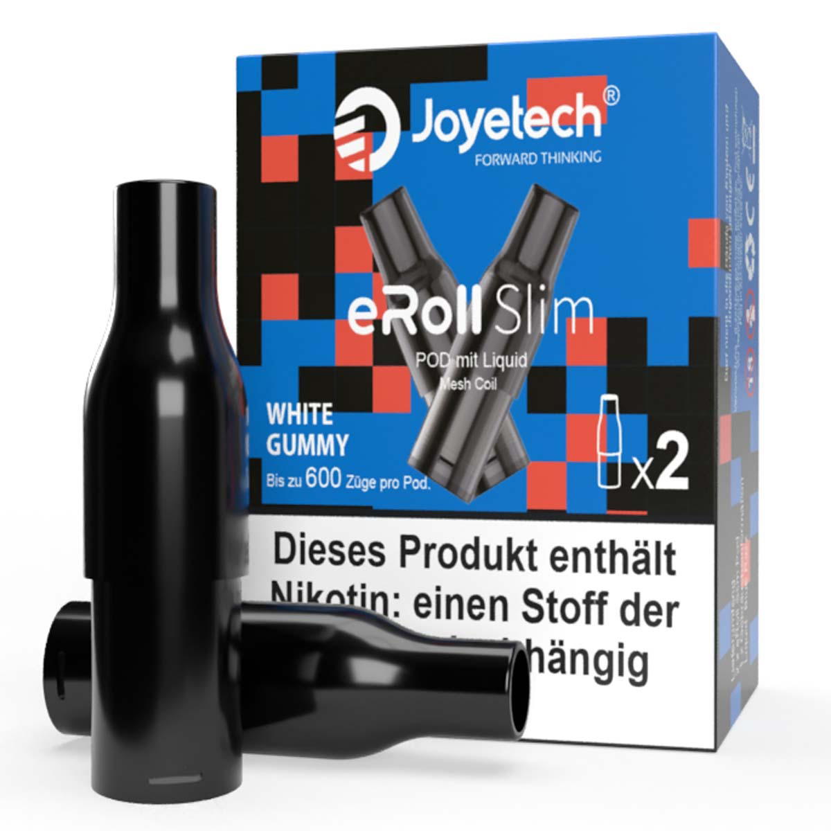 Produktbild Joyetech eRoll Slim - White Gummy - Prefilled Pods 2er Pack - 2ml 20mg NicSalt