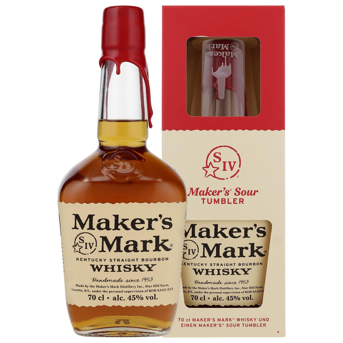 Produktbild Maker's Mark Geschenkset Kentucky Straight Bourbon Whisky 45% Vol. 700ml