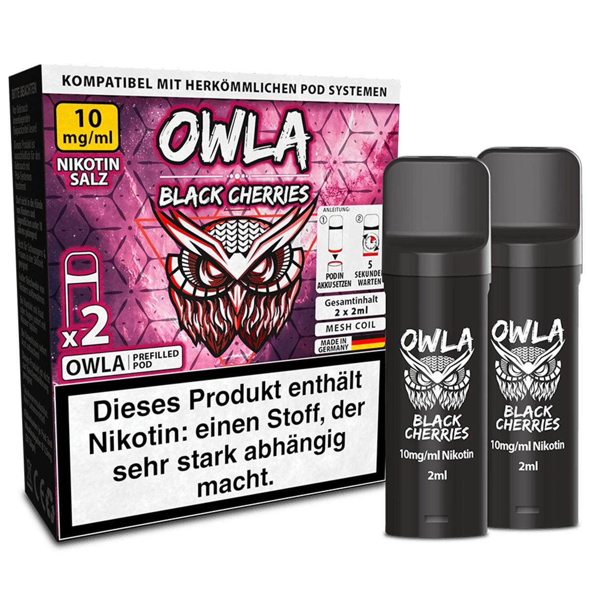 Produktbild OWLA – Black Cherries – Prefilled Pod 2er Pack