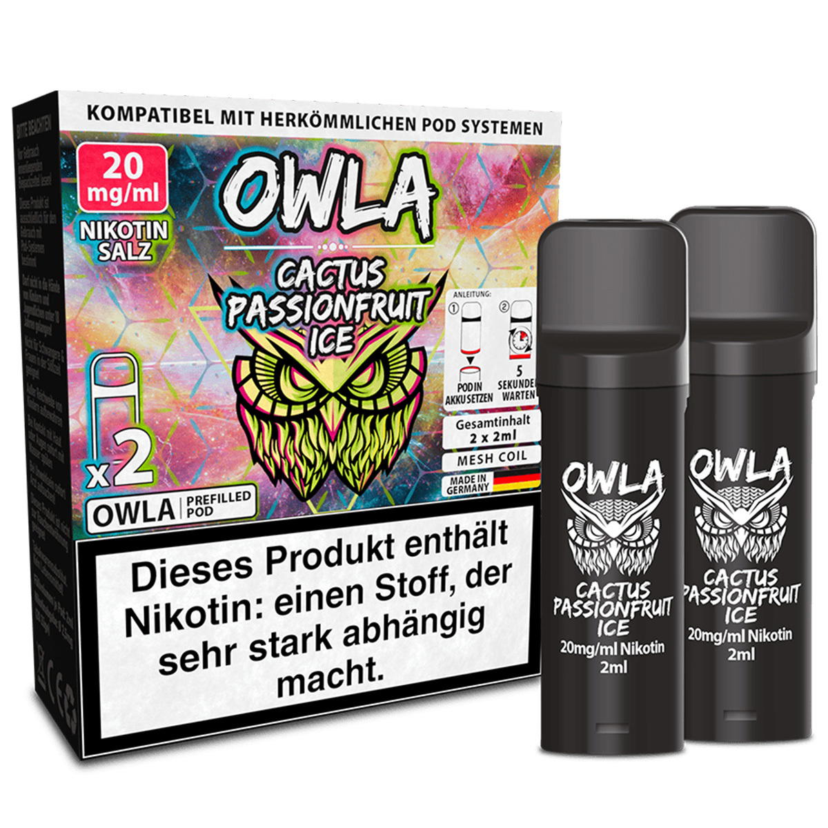 Produktbild OWLA – Cactus Passionfruit Ice – Prefilled Pod 2er Pack
