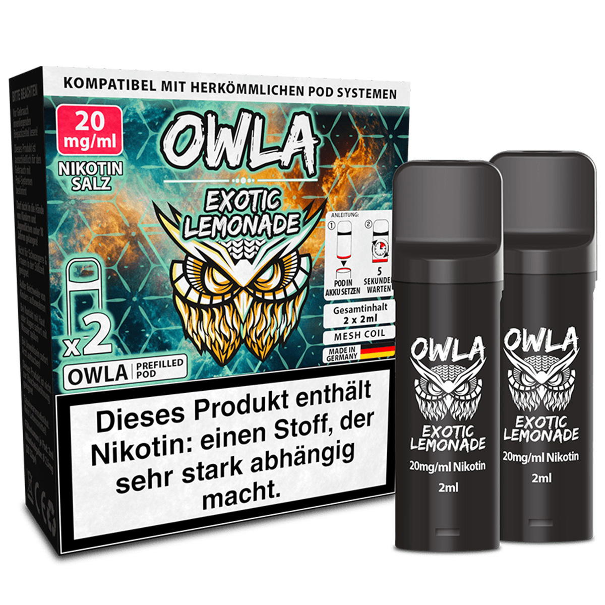 Produktbild OWLA – Exotic Lemonade – Prefilled Pod 2er Pack