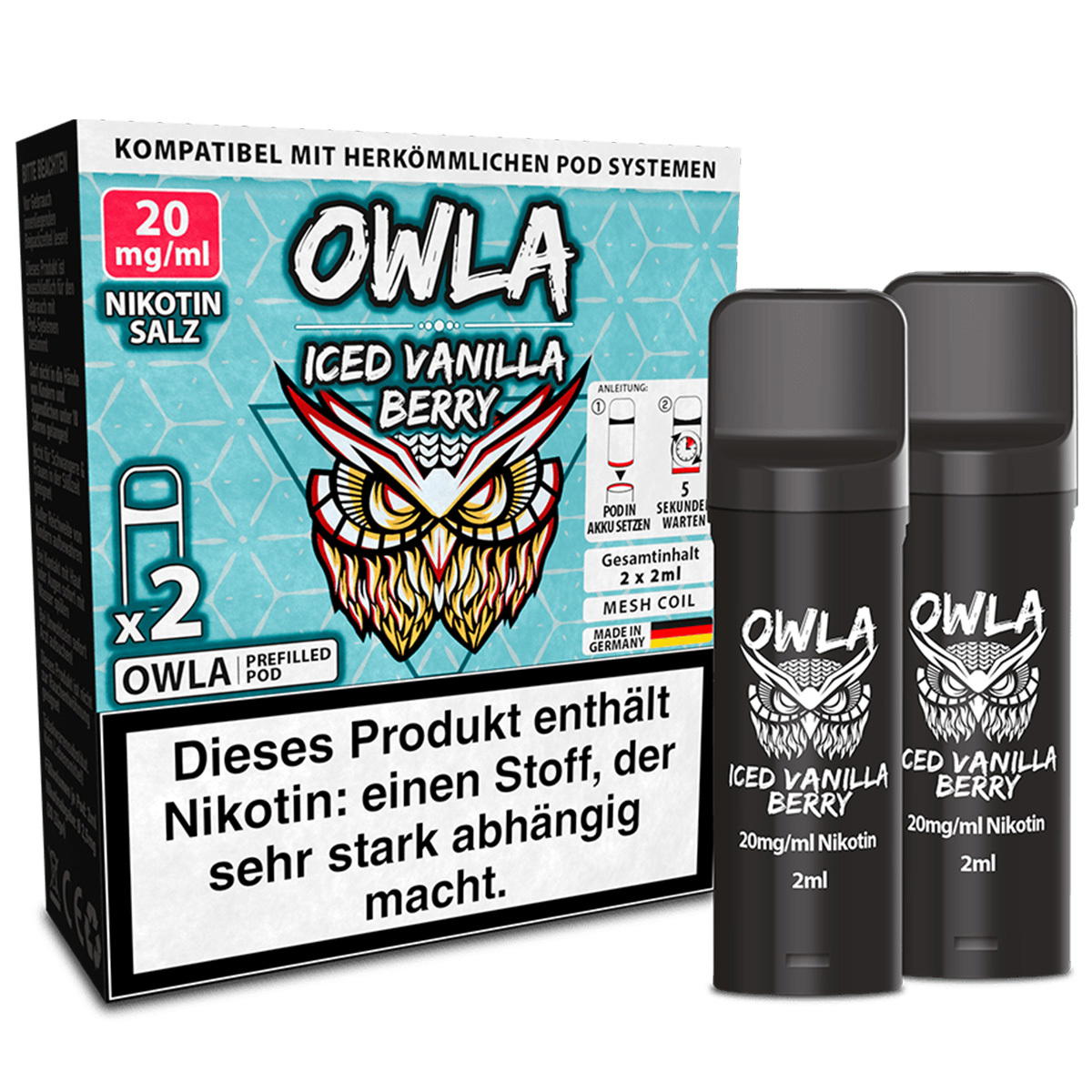 Produktbild OWLA – Iced Vanilla Berry – Prefilled Pod 2er Pack