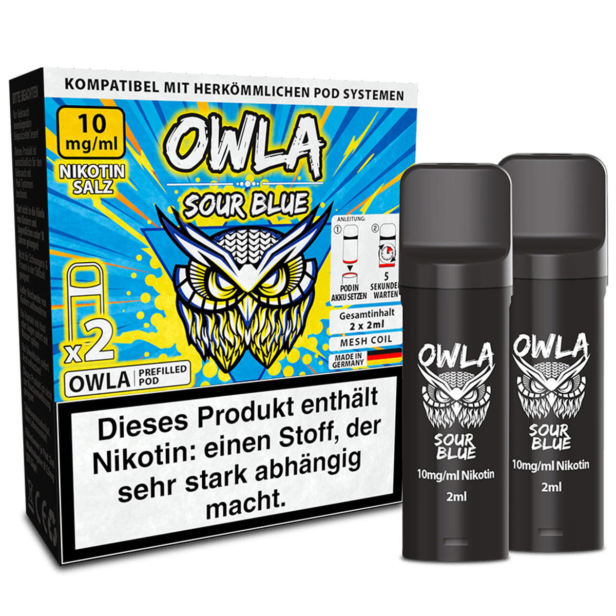 Produktbild OWLA – Sour Blue – Prefilled Pod 2er Pack