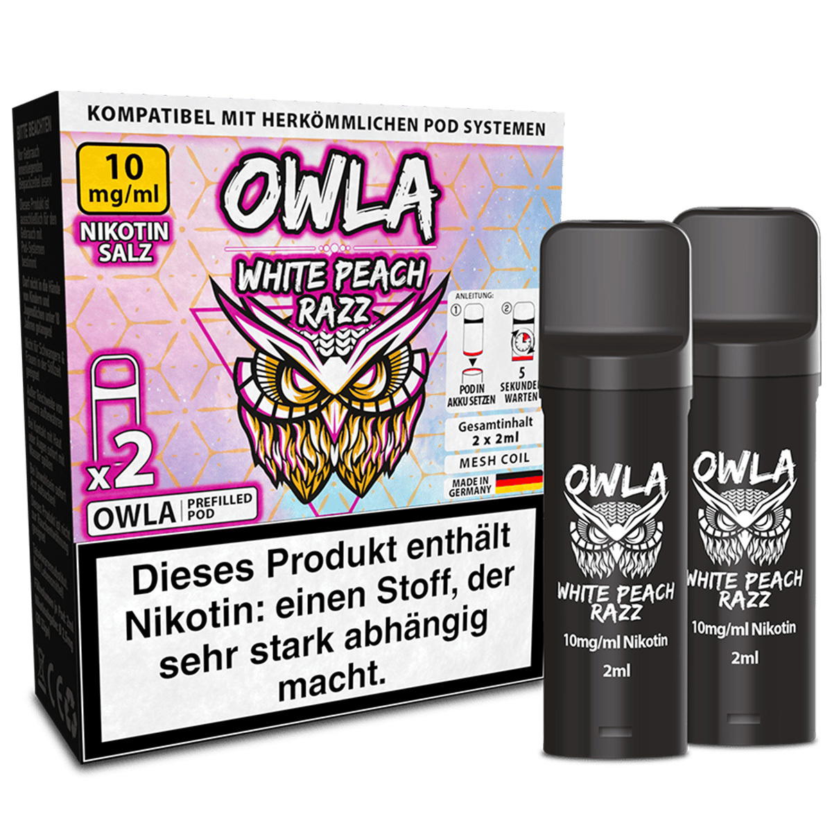 Produktbild OWLA – White Peach Razz – Prefilled Pod 2er Pack