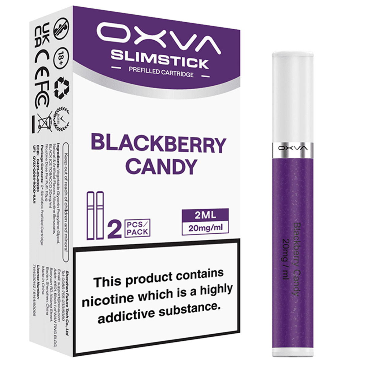Produktbild OXVA SlimStick – Blackberry Candy – Prefilled Pod 2er Pack