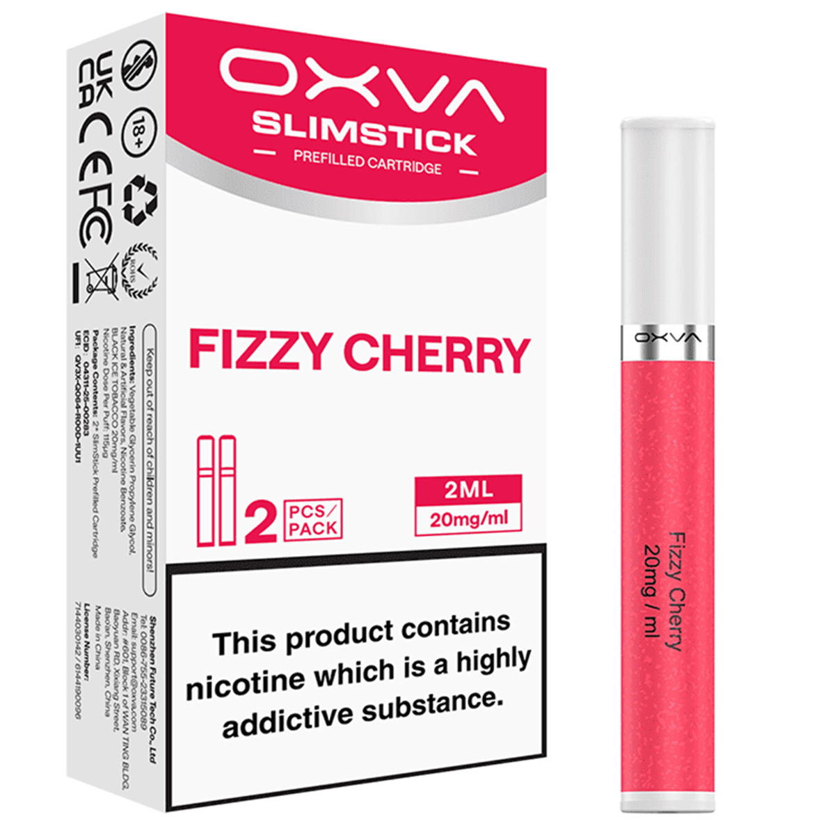 Produktbild OXVA SlimStick – Fizzy Cherry – Prefilled Pod 2er Pack