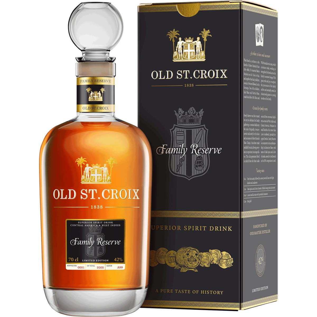 Produktbild Old St. Croix Family Reserve 1838 Rum-Basis 42% Vol. 700ml