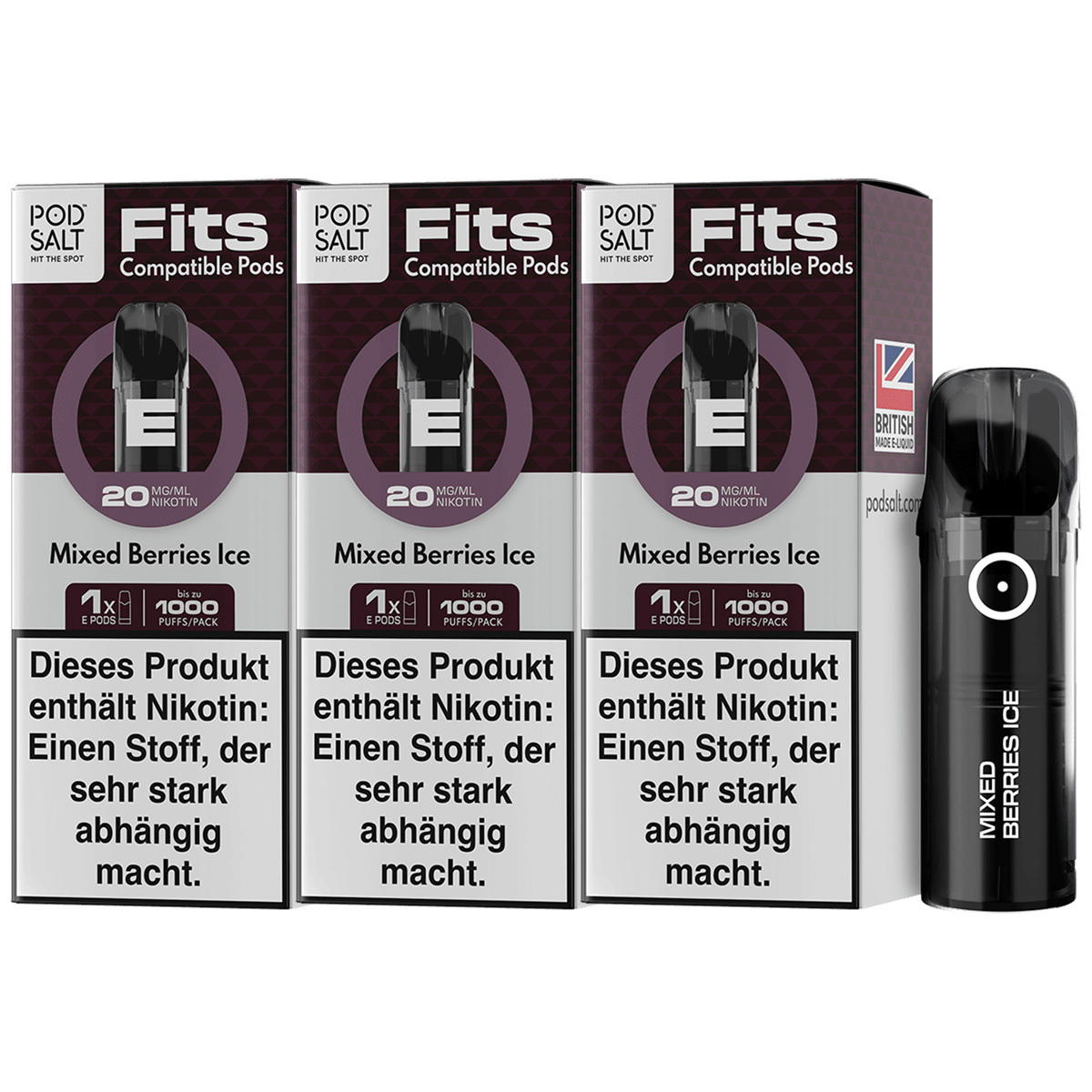 Produktbild Pod Salt Fits – Mixed Berries Ice – Prefilled Pod 3er Pack
