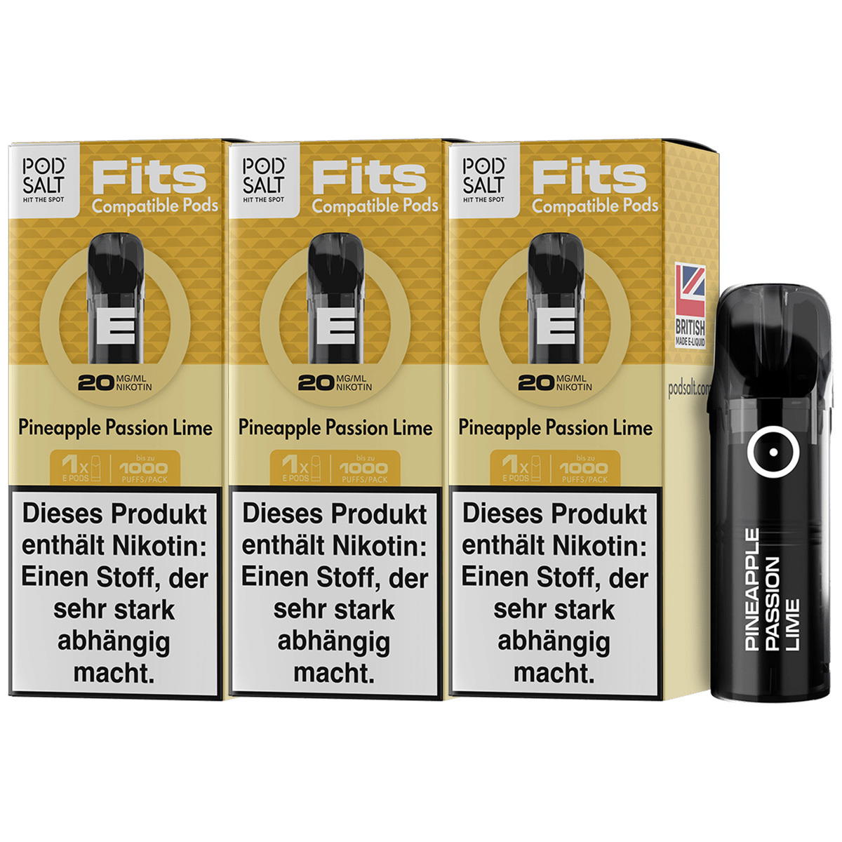 Produktbild Pod Salt Fits – Pineapple Passion Lime – Prefilled Pod 3er Pack