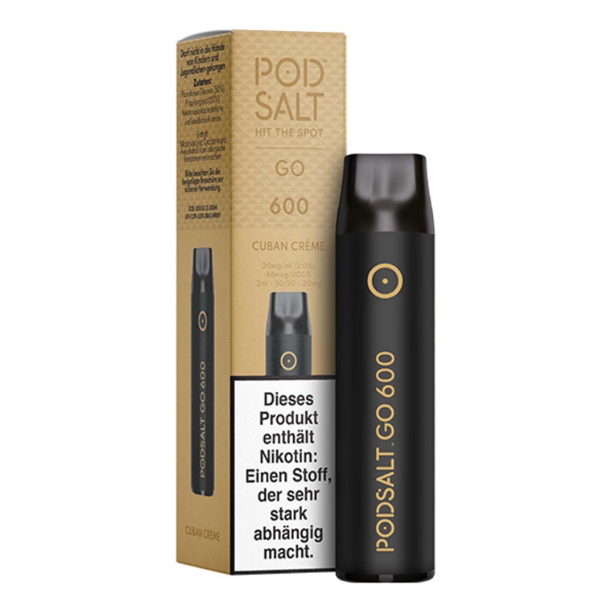 Produktbild Pod Salt GO 600 E-Zigarette 20mg 600 Züge 400mAh NicSalt CBN Creme