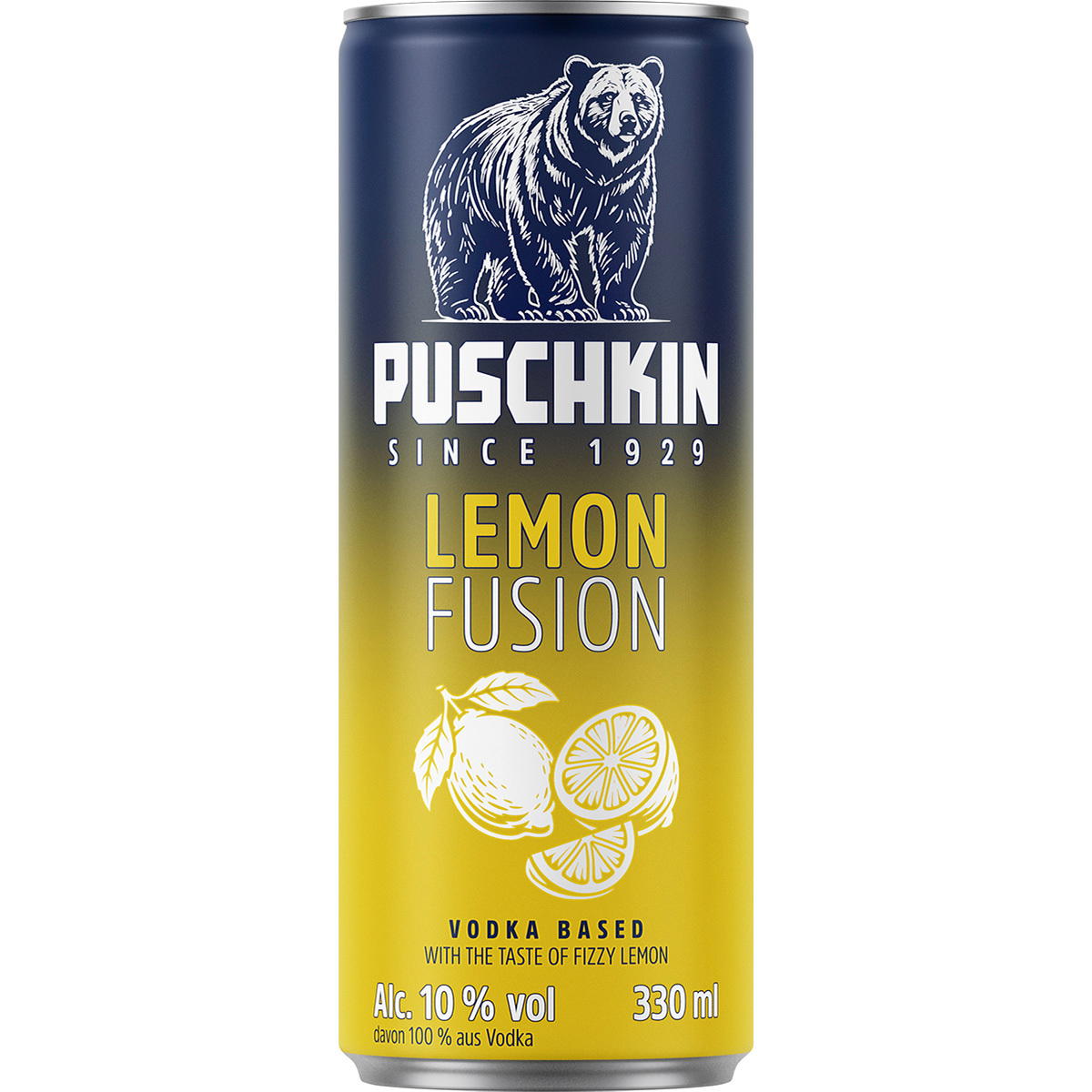 Produktbild Puschkin Lemon Fusion Mixgetränk 10% Vol. Produktbild Puschkin Lemon Fusion Mixgetränk 10% Vol.