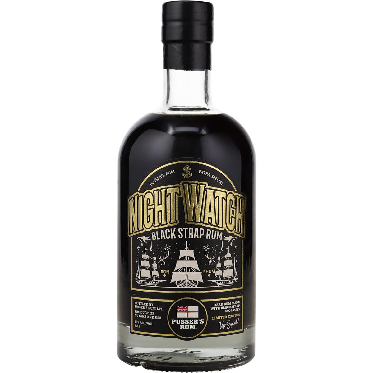 Produktbild Pusser's Night Watch Black Strap Rum 40% Vol. 700ml