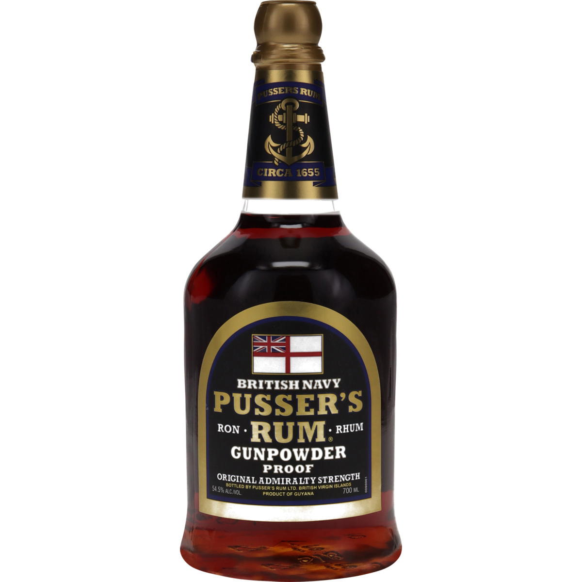 Produktbild Pusser's Rum Black Label Gunpowder Proof 54,5% Vol. 700ml