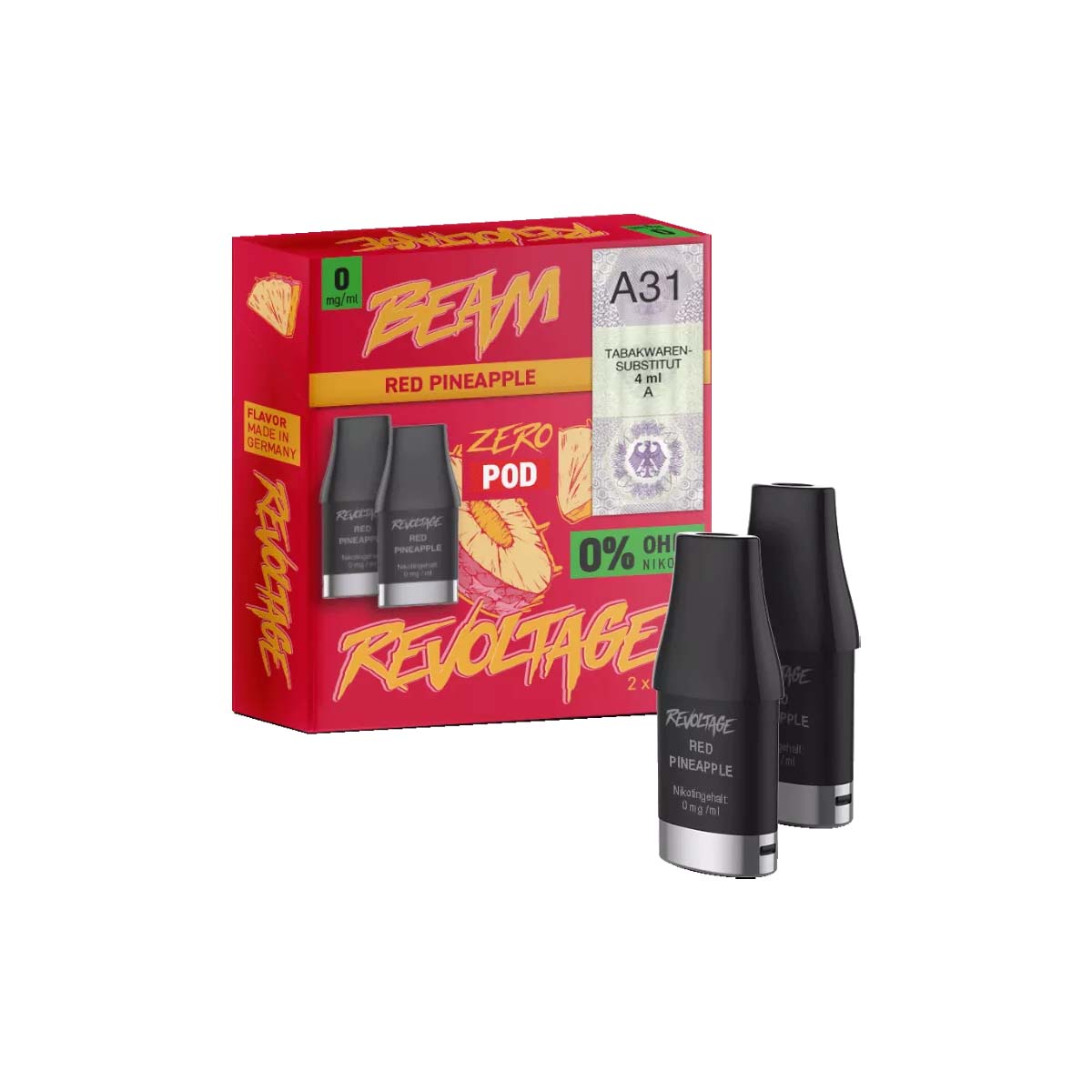 Produktbild Revoltage Beam 2ml Prefilled Pods 2er Pack Red Pineapple